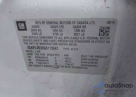 2016 GMC Terrain Denali from USA, damaged, VIN 2GKFLVE38G6113041